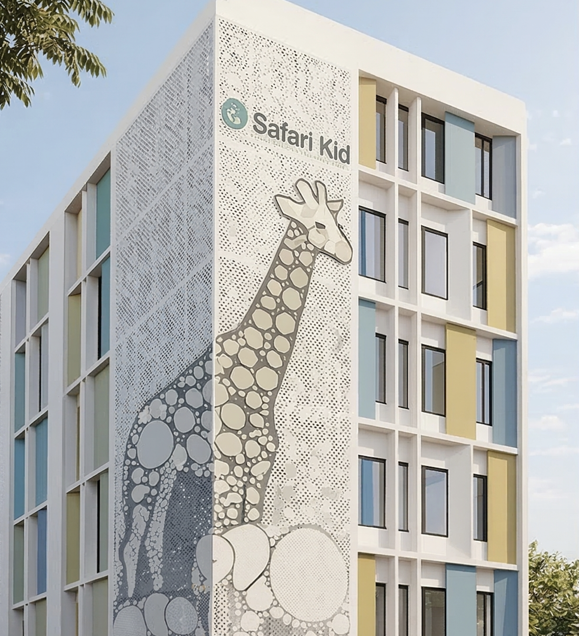 Safari Kid Kokapet - Exterior with signature giraffe design